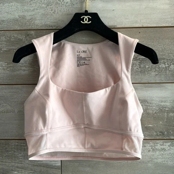 Le Ore - Andria Mesh-trimmed Recycled Stretch Sports Bra - Pink - Picture 8 of 15